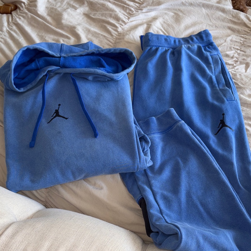 Jordan Light Blue Pullover Hoodie Jump man outfit